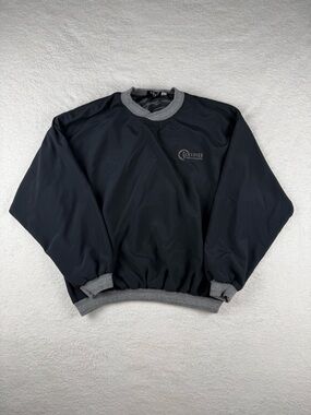 Vintage VCC Vantage Club Windbreaker Jacket Mens Large Black Pullover USA